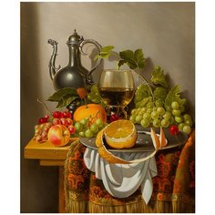 Картина маслом "Натюрморт с Восточным кувшином на ковре" Дельцов Русская Живопись