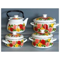 Набор эмалированной посуды/Розовый рай КМЗ