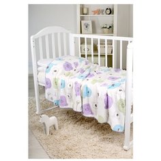 Покрывало Baby Nice Velsoft 3D Мишки, 100 х 150 см, разноцветные мишки на белом