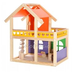 Кукольный домик с мебелью Уютный коттедж Wood Fun