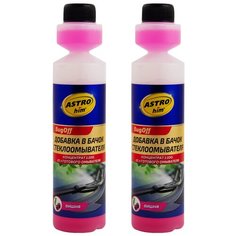 Жидкость стеклоомывателя летняя (концентрат - 1:100) ASTROhim BugOff / Стеклоомыватель летняя омывающая жидкость флакон с дозатором 250 мл. (вишня) АС-412 Комплект из 2 шт.