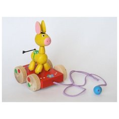 Ослик-каталка с веревочкой Wood Fun