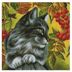 Алмазная мозаика Белоснежка 386-ST-S Отдых в ветках рябины