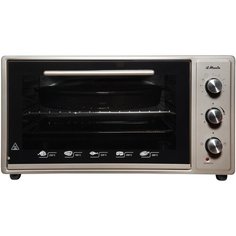 Электрическая духовка мини печь, 45л., 1600Вт, Конвекция, Гриль, Термостат, Два мощных ТЭНа класса Люкс, Нижний ТЭН закрыт, 6 режимов, 50-300С, Таймер с автоотключением, Подсветка, Эмаль легкой очистки, il Monte EO-4503 C INOX