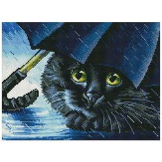 Алмазная мозаика на подрамнике ТМ Белоснежка "Синий зонт" 30х40 см.