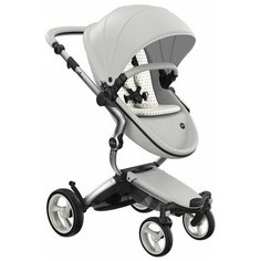 Коляска 2в1 Mima Xari Snow White на серебристом шасси с матрасиками Sandy Beige