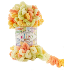 Пряжа Alize Puffy Color (6313-секционный) 100г, 9м (Ализе Пуффи Колор), 2 шт