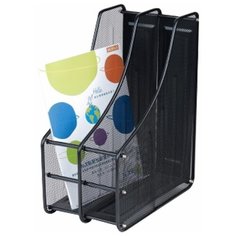 Подставки для документов deVENTE Накопитель д\бумаг верт. 2 отд. deVENTE 15*28*35см металл, черный