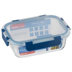 Контейнер GLASS CLIPS прямоугольный из боросиликатного стекла 630мл Decor