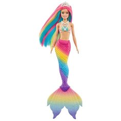 Кукла Barbie Русалочка с разноцветными волосами меняющая цвет GTF89