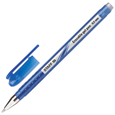 Ручка стираемая гелевая STAFF «College EGP-102», синяя, корпус синий, хромированные детали, узел 0,5 мм, линия письма 0,38 мм
