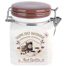 Банка для сыпучих продуктов с клипсой Кофе 650мл Коралл