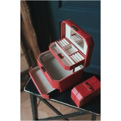 Шкатулка для украшений S-502E-6RB бордовый Ismat Decor