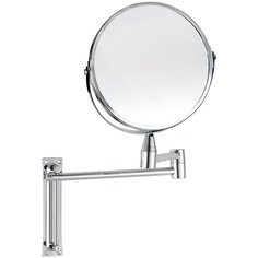 Зеркало выдвижное косметическое UniStor AURELIUS двухстороннее ∅17см, с креплением на стену, увеличение 200% с одной стороны.