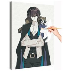 Эдгар Аллан По и Карл / Великий из Бродячих псов Анимэ Раскраска картина по номерам на холсте