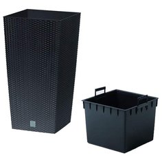 Кашпо Prosperplast напольное Rato Square 32 x 32 x 61 см антрацит