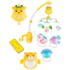 Детский мобиль Добрые сны пульт управления на батарейках 5 колыбельных 8 веселых мелодий звуков природы Звездное небо Крутящаяся каруселька с таймером Погремушка на кроватку "Летний день" Panawealth Inter Holdings