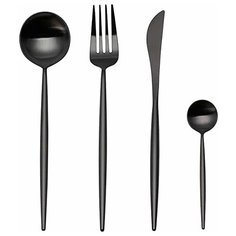 Xiaomi Набор столовых приборов Maison Maxx Stainless Steel Modern Flatware Set 4 предмета black