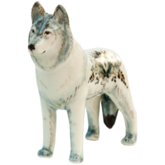 Статуэтка Собака Чешско-Словацкая Волчья Собака Влчак Серая Роспись Породистая Гжель ручная роспись
