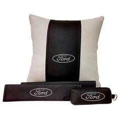 67606 Подарочный набор с логотипом FORD, подушка в салон, накладки и ключница Auto Premium