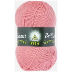 Пряжа Vita Brilliant (Бриллиант) 4997 персик 45% шерсть ластер, 55% акрил 100г 380м 5шт