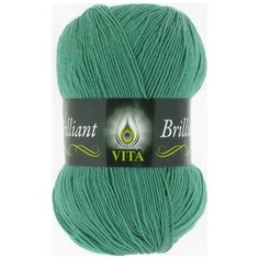 Пряжа Vita Brilliant (Бриллиант) 5117 зеленая бирюза 45% шерсть ластер, 55% акрил 100г 380м 5шт