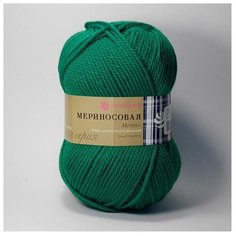 Пряжа Пехорка Мериносовая 5, 50 % мериносовая шерсть, 50 % акрил, 100 г, 200 м, 5 шт., 511-зеленка