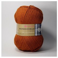 Пряжа Пехорка Мериносовая 5, 50 % мериносовая шерсть, 50 % акрил, 100 г, 200 м, 5 шт., 344 красная глина