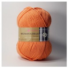 Пряжа Пехорка Мериносовая 5, 50 % мериносовая шерсть, 50 % акрил, 100 г, 200 м, 5 шт., 396 настурция