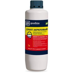 Грунтовка для стен универсальная с антисептиком, GOODHIM GU (концентрат 1:5), 1 л 59309