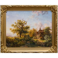 Картина маслом "Домик у воды" Якущенко Русская Живопись