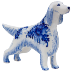 Статуэтка Собака Сеттер Породистая Гжель ручная роспись