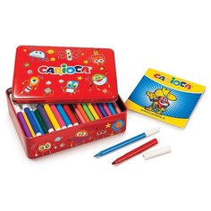 Набор для рисования Carioca 100 фломастеров + раскраска, металлическая коробка