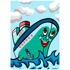 Картины "Русская Живопись. Серия Мини" 15х21 По синему морю