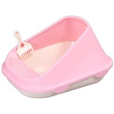 Туалет для кошек и котов с высоким бортиком / пластиковый/ Шурум-Бурум/ лоток под наполнитель