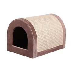 Домик-когтеточка для кошек Сундучок JOY Шоколадно-бежевый 36*50*35см. Когтеточка. J.O.Y.