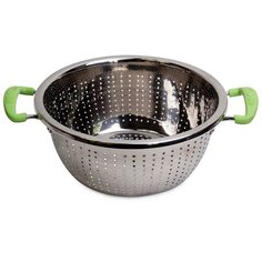 Дуршлаг Ø26 см Kamille KM-4359 с двумя силиконовыми ручками из нержавеющей стали