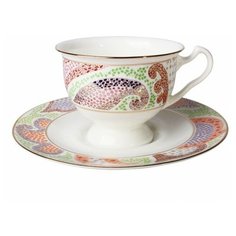 Чашка с блюдцем чайная. Императорский фарфоровый завод. Форма Айседора. Рисунок Мариенталь (розовый). 240 мл.