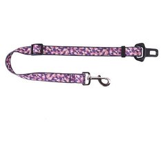JOY Автоповодок для собак 60-85см стропа 25 мм "пурпурная плитка"/ Ремень безопасности для собак/ Поводок в машину для собак J.O.Y.