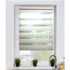 Рулонная штора с эффектом «день-ночь» LM DECOR Грация LB10-09 (лен), 100х160 см