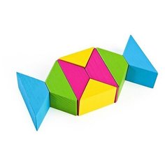 Томик Треугольники Цветные, 16 элементов, 8 карточек с заданиями