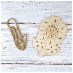 WoodLand Toys Шнуровка деревянная Цветочек