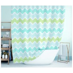 Штора для ванной Jackline BS-3588 180х200 см голубой/зеленый