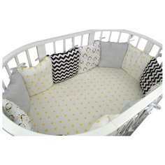 Forest kids Бортик в кроватку Funny Penguins белый/серый/черный