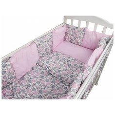 Forest kids Бортик в кроватку Candy розовый/белый