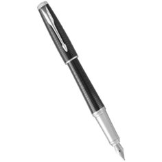 Ручка шариковая URBAN PREMIUM Ebony Metal Chiselled, черный лак. корпус, хром.дет. синие чернила M Parker