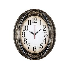 Часы настенные "21 Век"6453-001 овал 63,5*53,5см черный с золотом "Классика" "Рубин"