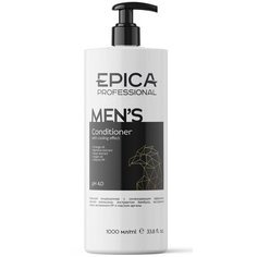Epica - Мужской кондиционер с охлаждающим эффектом, маслом апельсина, экстрактом бамбука, экстрактом хмеля, витамином PP и маслом арганы 1000 мл