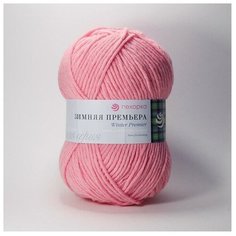 Пряжа Пехорка Зимняя премьера, 50 % мериносовая шерсть, 50 % акрил, 100 г, 150 м, 5 шт., 11 ярко-розовый