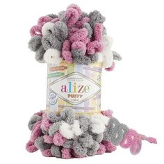 Пряжа Alize Puffy Color (Пуффи Колор) 6070 100% микрополиэстер 100г 9м 5шт